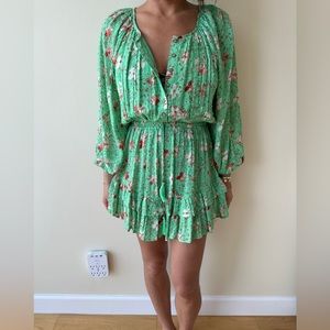 Floral Printed Cinched Waist Dress love shack fancy Small